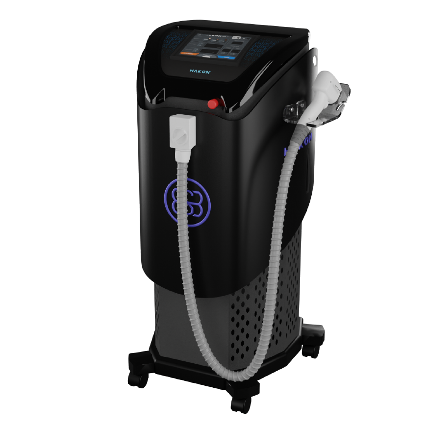 Equipamento HAKON 4D Laser para depilação profissional da Medical San com painel digital e ponteira refrigerada